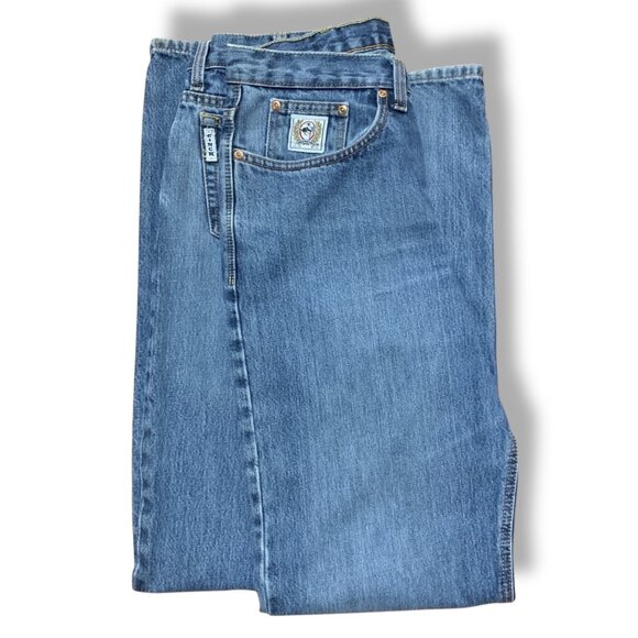 Vintage Cinch Mens Blue Jean Medium Wash Size 32x36 Relaxed Straight-Leg Y2K - Picture 16 of 16